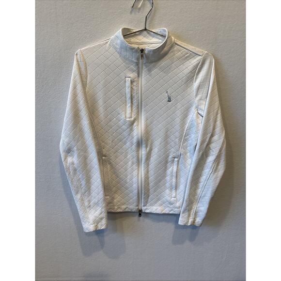 Peter‎ Millar White Quilted Full Zip Golf Jacket Womens Size Small Athletic Prep - Picture 2 of 7